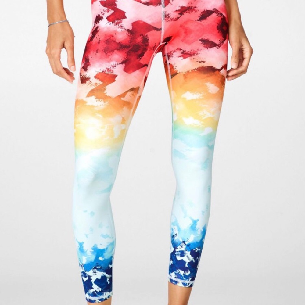 Fabletics High-Waisted Powerflex - 7/8 length - XXL - NWT - color: Pride Wave